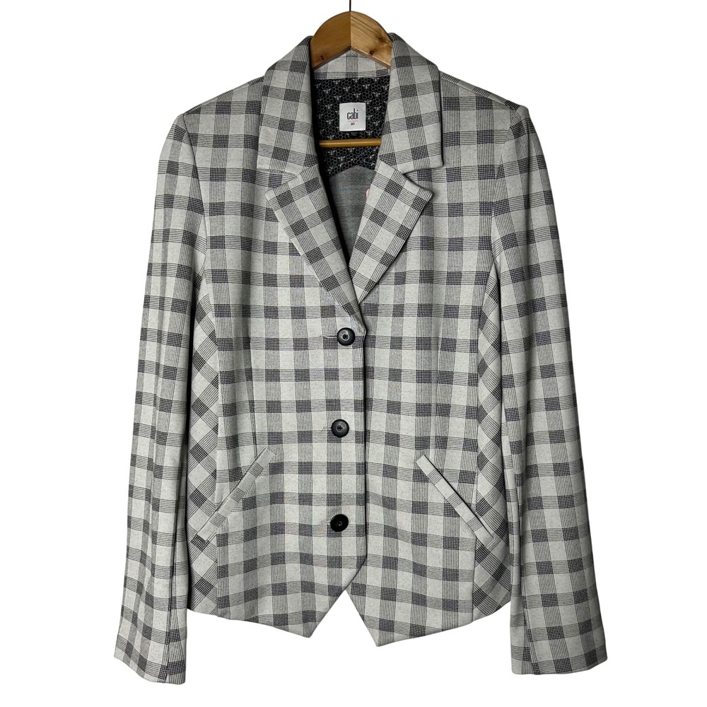 Cabi NWT Blazer Size‎ 10 Valentina Checkered Pattern Single Breasted Jacket